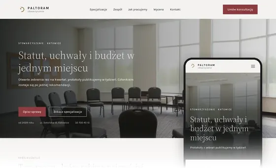 Projekt koncepcyjny strony - Stowarzyszenie