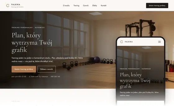 Projekt koncepcyjny strony - Trener personalny