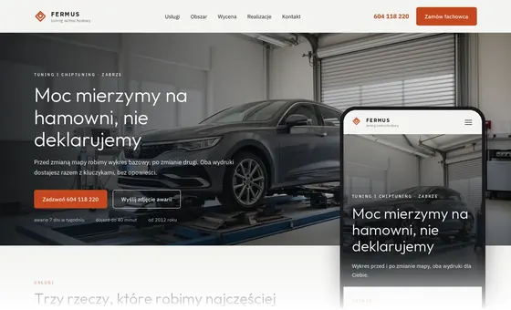 Projekt koncepcyjny strony - Tuning samochodowy