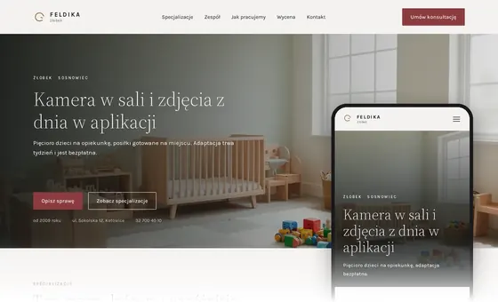Projekt koncepcyjny strony - Żłobek