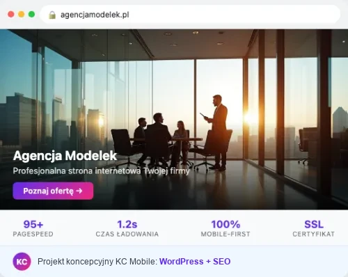 Projekt koncepcyjny strony internetowej – Agencja Modelek