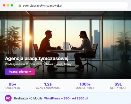 Przykład strony internetowej – Agencja Pracy Tymczasowej