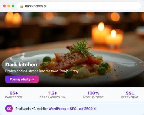 Przykład strony internetowej – Dark Kitchen