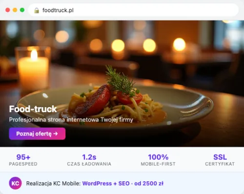 Przykład strony internetowej – Food Truck