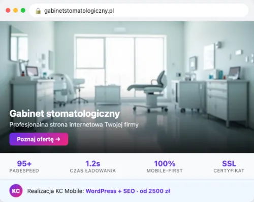 Przykład strony internetowej – Gabinet Stomatologiczny