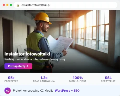 Projekt koncepcyjny strony internetowej – Instalator Fotowoltaiki