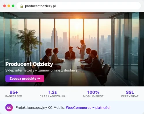 Projekt koncepcyjny strony internetowej – Producent Odziezy