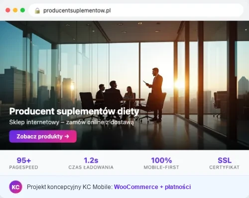 Projekt koncepcyjny strony internetowej – Producent Suplementow