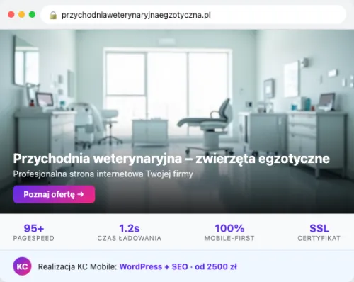 Przykład strony internetowej – Przychodnia Weterynaryjna Egzotyczna