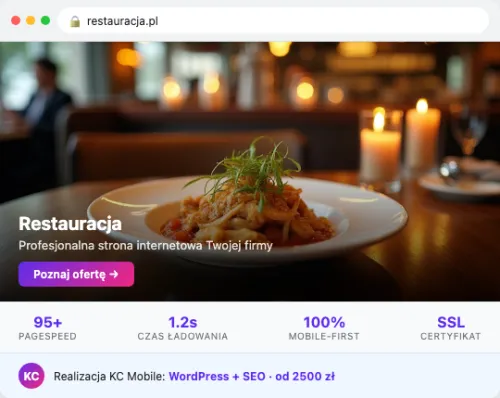 Przykład strony internetowej – Restauracja