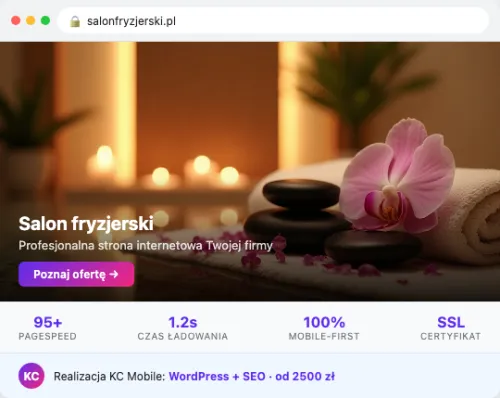 Przykład strony internetowej – Salon Fryzjerski